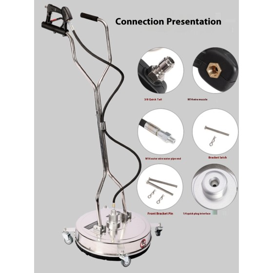 22'' Inch Stainless Steel High Pressure Washer Surface Cleaner For Pressure Machine